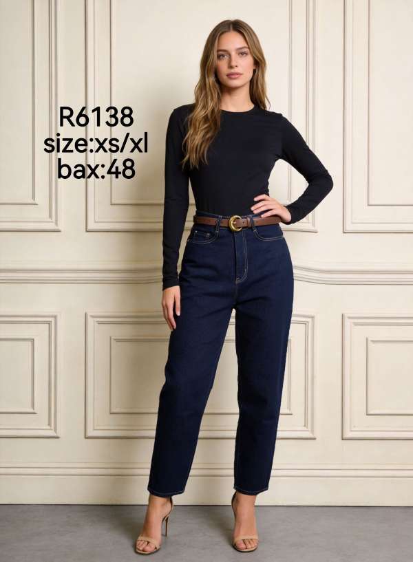 Spodnie damskie jeansy Roz XS-XL, 1 Kolor Paczka 12 szt